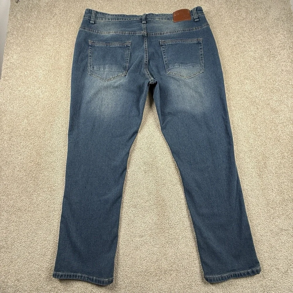 Hudson And Barrow Jeans Mens 40x30 NYC Slim Straight Stretch Medium Wash Blue